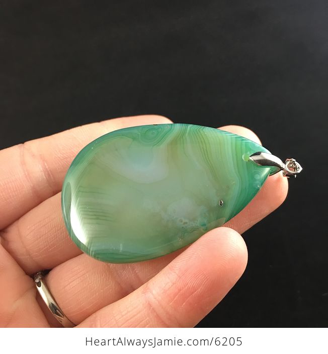 Green Agate Stone Jewelry Pendant - #uHTly9O9jZE-4