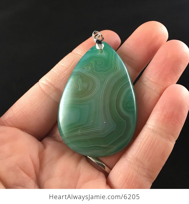 Green Agate Stone Jewelry Pendant - #uHTly9O9jZE-1
