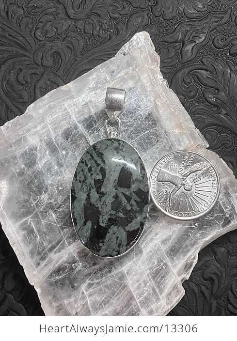 Green and Black Porphyry Stone Crystal Jewelry Pendant - #ypeyaJU5tRc-8