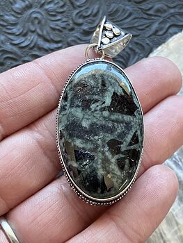 Green and Black Porphyry Stone Crystal Jewelry Pendant Discounted #dLcHzseSpq4