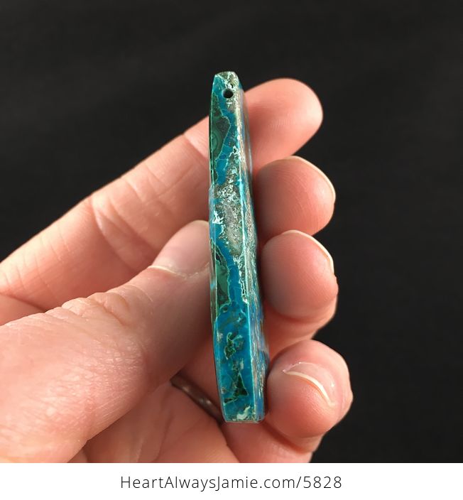 Green and Blue Chrysocolla Malachite Stone Jewelry Pendant - #gHVzb0JyJmc-5