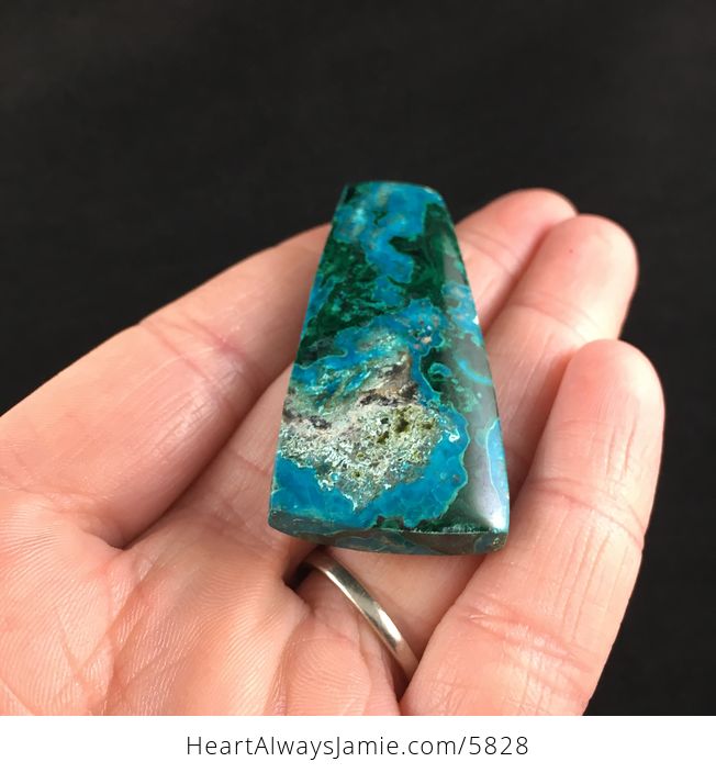Green and Blue Chrysocolla Malachite Stone Jewelry Pendant - #gHVzb0JyJmc-2