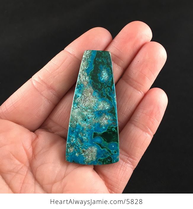 Green and Blue Chrysocolla Malachite Stone Jewelry Pendant - #gHVzb0JyJmc-6