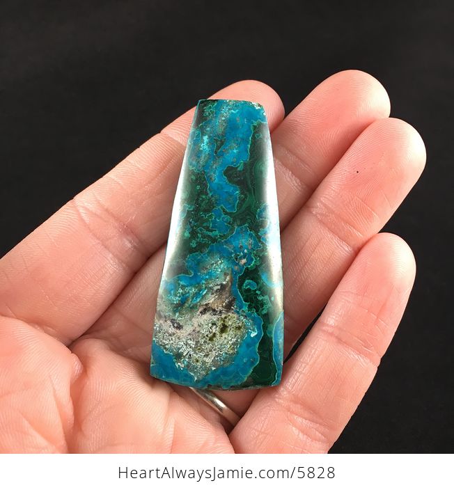 Green and Blue Chrysocolla Malachite Stone Jewelry Pendant - #gHVzb0JyJmc-1