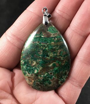 Green and Brown Crazy Lace Agate Stone Pendant #ik4bxTHvsl8