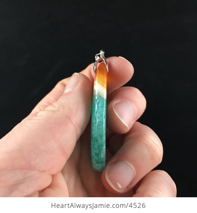 Green and Orange Druzy Stone Jewelry Pendant - #4ytviNXkEr4-4
