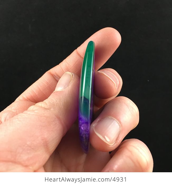 Green and Purple Druzy Agate Stone Jewelry Pendant - #7x4CjidJBTs-4