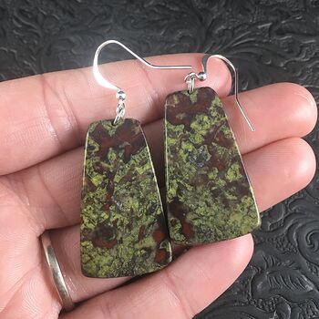 Green and Red African Bloodstone Jewelry Earrings #CWpOUJM8EUA