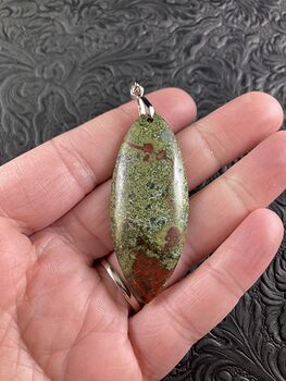 Green and Red African Bloodstone Natural Jewelry Pendant #U4NHSvK7Gy0