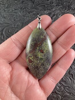 Green and Red African Bloodstone Natural Jewelry Pendant #m2NMV1i0ZI4