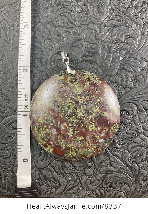 Green and Red African Bloodstone Natural Jewelry Pendant - #0RoPXdKTCaI-2