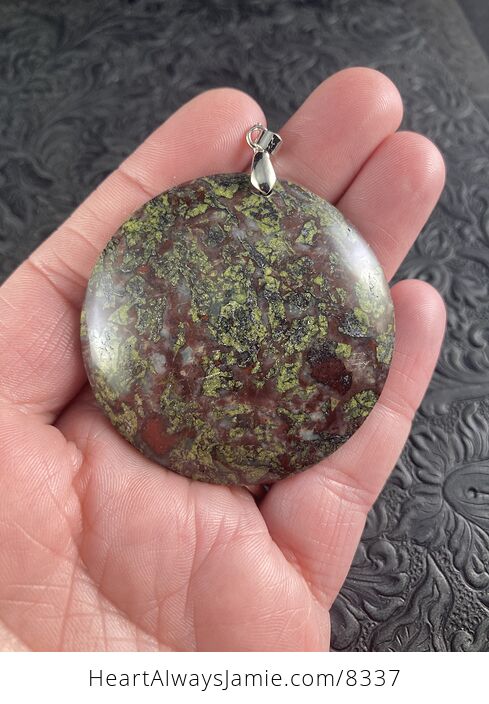 Green and Red African Bloodstone Natural Jewelry Pendant - #0RoPXdKTCaI-1