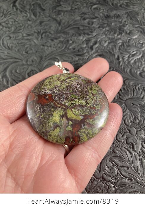 Green and Red African Bloodstone Natural Jewelry Pendant - #RxbEXaLlKnY-3