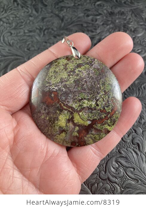 Green and Red African Bloodstone Natural Jewelry Pendant - #RxbEXaLlKnY-2