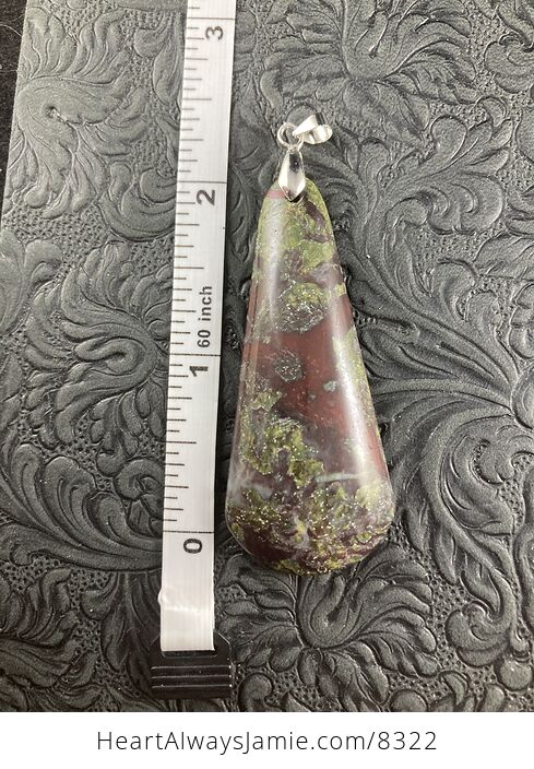 Green and Red African Bloodstone Natural Jewelry Pendant - #TlUIFjx7FQs-5
