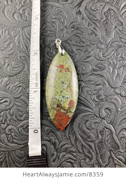 Green and Red African Bloodstone Natural Jewelry Pendant - #U4NHSvK7Gy0-6