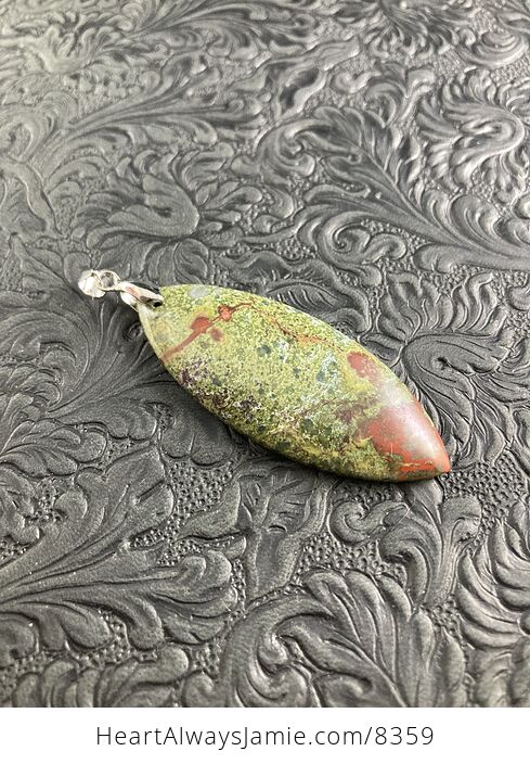 Green and Red African Bloodstone Natural Jewelry Pendant - #U4NHSvK7Gy0-4