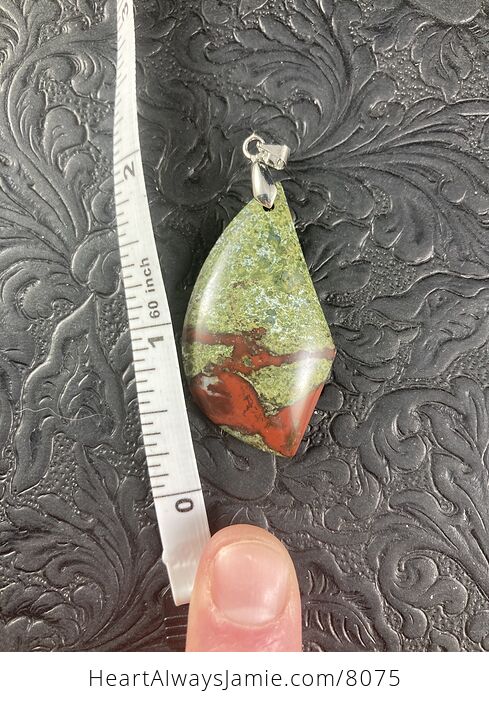 Green and Red African Bloodstone Natural Jewelry Pendant - #YXKcyjkykGY-5
