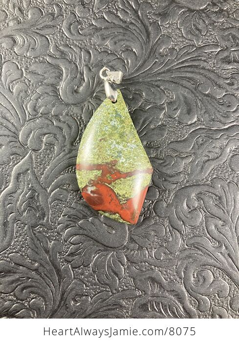 Green and Red African Bloodstone Natural Jewelry Pendant - #YXKcyjkykGY-4