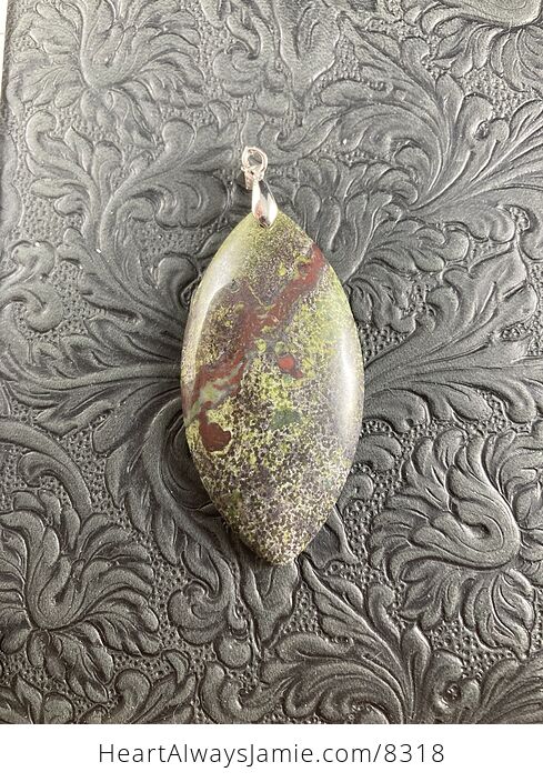 Green and Red African Bloodstone Natural Jewelry Pendant - #m2NMV1i0ZI4-4