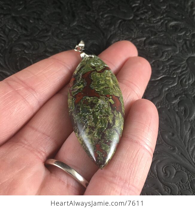 Green and Red African Dragon Bloodstone Jewelry Pendant - #jCYrxAQZHLA-2
