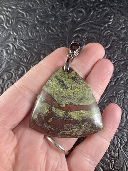Green and Red Dragons Blood Stone Natural Jewelry Pendant #7UBtHUVBklQ