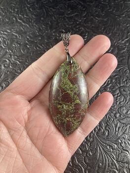 Green and Red Dragons Blood Stone Natural Jewelry Pendant #c435bhBypg4