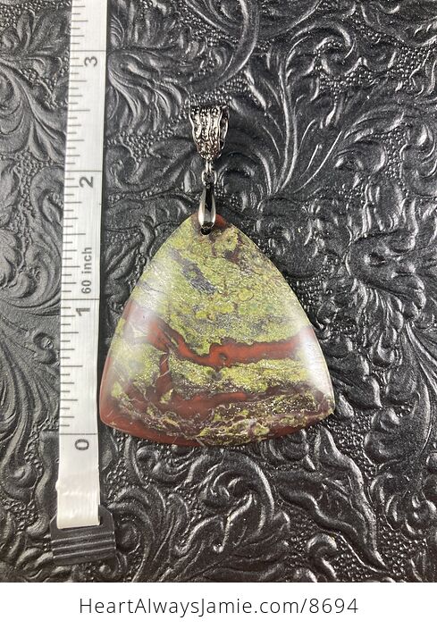 Green and Red Dragons Blood Stone Natural Jewelry Pendant - #7UBtHUVBklQ-4