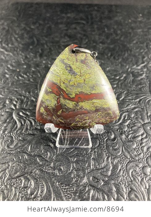 Green and Red Dragons Blood Stone Natural Jewelry Pendant - #7UBtHUVBklQ-3