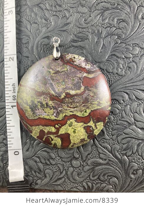 Green and Red Round African Bloodstone Natural Jewelry Pendant - #Ll2F6lGQRFs-2