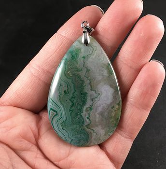 Green and White Agate Stone Pendant #dn6is5HPkSE