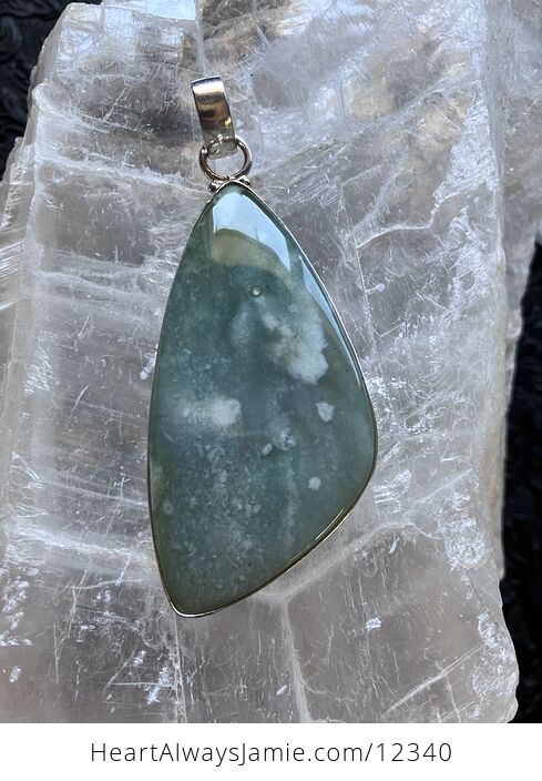 Green and White Chalcedony or Chrysoprase Stone Crystal Jewelry Pendant - #k7vob6C5rec-4