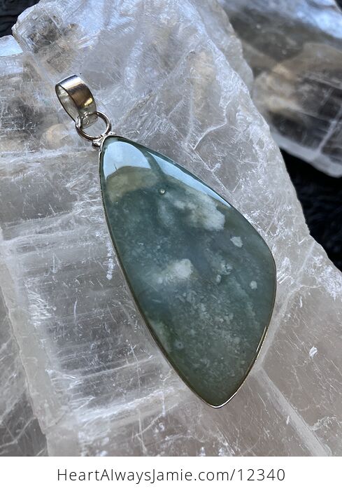 Green and White Chalcedony or Chrysoprase Stone Crystal Jewelry Pendant - #k7vob6C5rec-5