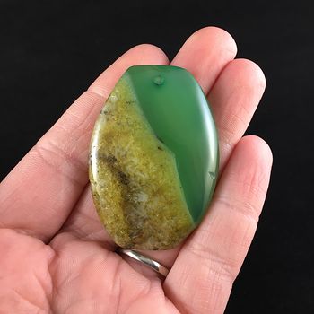 Green and Yellow Druzy Agate Stone Jewelry Pendant #eQnWKc8Y6F4