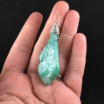 Green Aurora Borealis Ab Crystal Agate Stone Pendant Necklace #VydqN53TgHQ