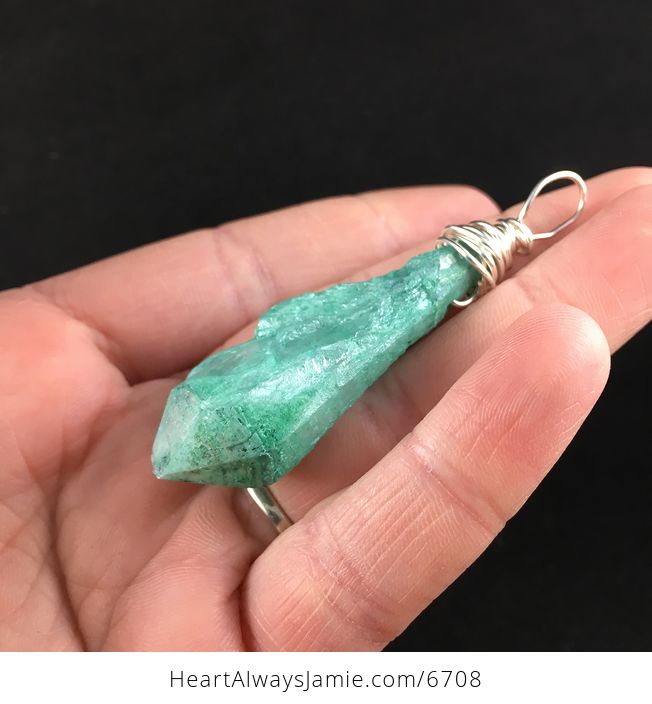 Green Aurora Borealis Ab Crystal Agate Stone Pendant Necklace - #VydqN53TgHQ-3