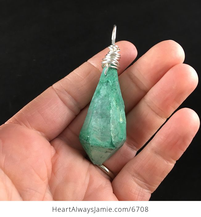 Green Aurora Borealis Ab Crystal Agate Stone Pendant Necklace - #VydqN53TgHQ-4