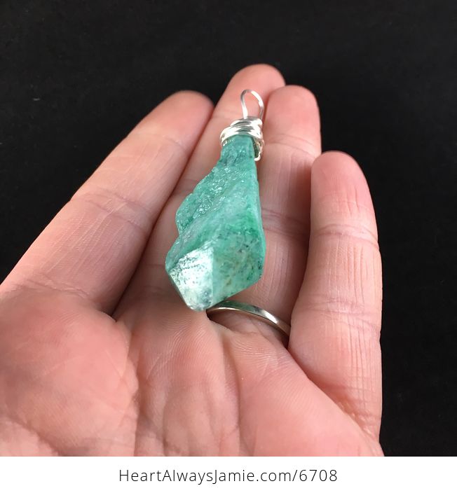 Green Aurora Borealis Ab Crystal Agate Stone Pendant Necklace - #VydqN53TgHQ-2