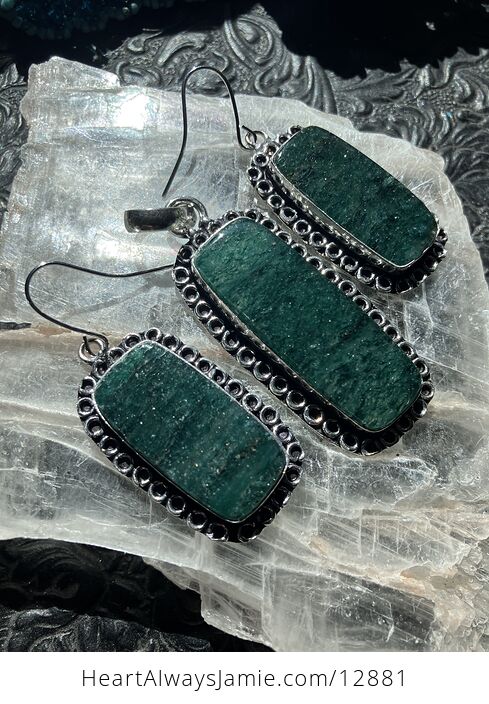 Green Aventurine Crystal Stone Jewelry Pendant and Earrings Set - #xqvQtCz2Bos-4