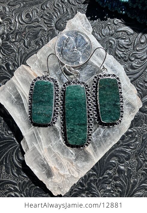 Green Aventurine Crystal Stone Jewelry Pendant and Earrings Set - #xqvQtCz2Bos-3