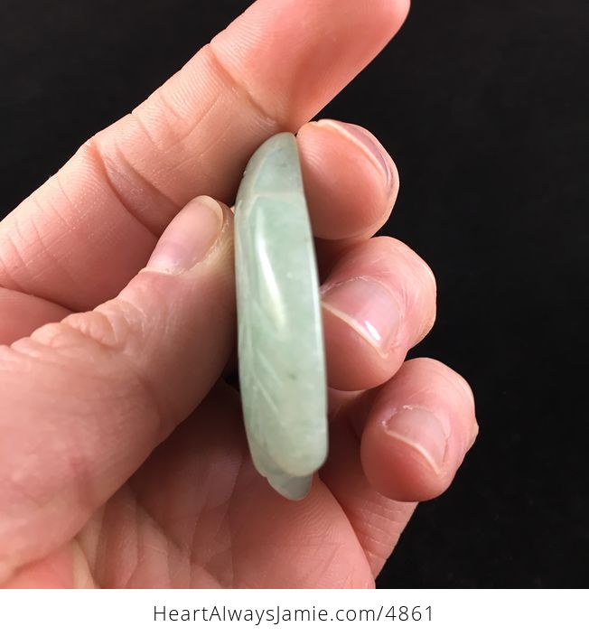 Green Aventurine Leaf Shaped Stone Jewelry Pendant - #5i7AhLJpKgo-4