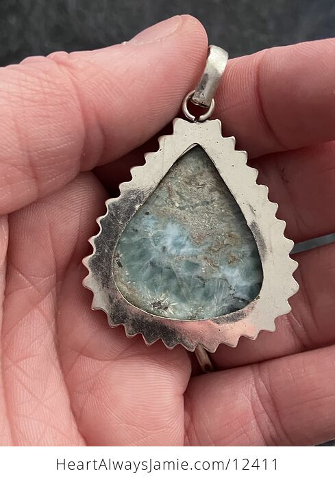 Green Blue and Beige Pectolite Larimar Stone Jewelry Crystal Pendant - #UFCxc8qFiaA-5