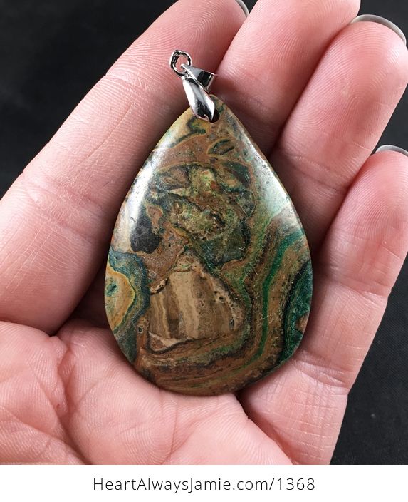 Green Brown and Tan Choi Finches Stone Pendant - #NRK6S5uwHzk-1
