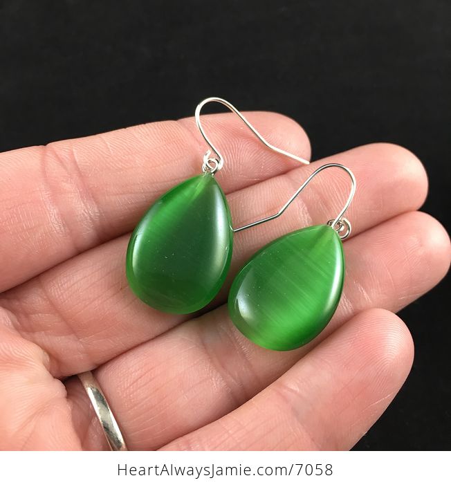 Green Cats Eye Stone Jewelry Earrings - #aI35MNeHoPA-2