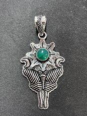 Green Chalcedony Flower Luna Moth Sun Crescent Moon Mystic Pendant Stone Jewelry Crystal #p3jjyg95MFY