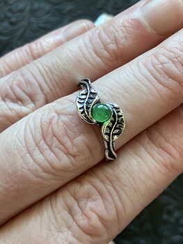 Green Chalcedony Onyx Leafy Crystal Stone Jewelry Ring #jJQiRpUknYI