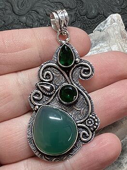 Green Chalcedony Pendant Stone Crystal Jewelry #s8yqNxzQzKc