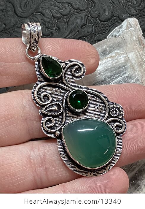 Green Chalcedony Pendant Stone Crystal Jewelry - #s8yqNxzQzKc-5