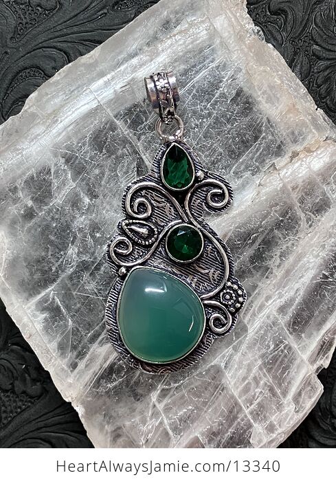 Green Chalcedony Pendant Stone Crystal Jewelry - #s8yqNxzQzKc-3