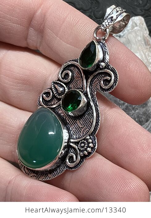 Green Chalcedony Pendant Stone Crystal Jewelry - #s8yqNxzQzKc-6